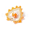 Mushroom Handmade Lampwork with Grade A Round Glass Seed Beads and Rack Plating Alloy Open Back Bezel Pendants and Electroplate Glass Beads Pendants PALLOY-MZ00689-02-4