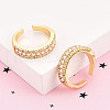 Brass Micro Pave Clear Cubic Zirconia Cuff Rings for Women KK-T074-16G-1