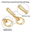 HOBBIESAY 2 Sets Brass Keychain Clasp Findings KK-HY0003-76-5
