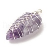 Natural Gemstone Pendants PALLOY-JF01384-4