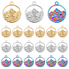 DICOSMETIC 18Pcs 3 Colors 304 Stainless Steel Pendants STAS-DC0012-87-1