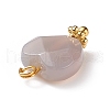Natural Grey Agate Charms PALLOY-JF01863-04-5