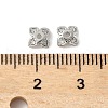 Brass Micro Pave Clear Cubic Zirconia Bead Caps KK-V015-05P-2