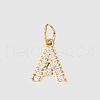 Stainless Steel Cubic Zirconia Pendants with Jump Rings FIND-PW0024-08A-1