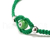 Lampwork Evil Eye Braided Bead Bracelet BJEW-JB07857-03-3