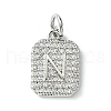 Rack Plating Brass Micro Pave Clear Cubic Zirconia Charms KK-G501-01N-P-1
