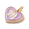 Real 18K Gold Plated Brass Enamel Pendants KK-M273-06J-G-2