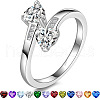 Heart 304 Stainless Steel with Cubic Zirconia Cuff Rings FS-WG2909F-11-1