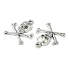 Antique Silver Tibetan Style Pirate Style Skull Pendant X-LF10441Y-3