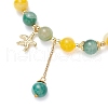 Natural Dyed Striped Agate Round Beaded Bracelets BJEW-JB11936-02-3