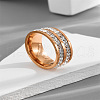 304 Stainless Steel Crystal Rhinestone Finger Rings FS-WG432ED-13-1