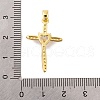Rack Plating Brass Micro Pave Clear Cubic Zirconia Pendants KK-K367-16G-3