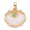 Brass Glass Pendants KK-Z018-03G-1