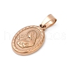Ion Plating(IP) 201 Stainless Steel Pendants STAS-O111-05RG-2