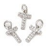 Brass Micro Pave Grade AAA Cubic Zirconia Charms ZIRC-P067-11P-T-NR-1