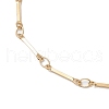 304 Stainless Steel Cuboid Bar Link Chain Anklets for Women AJEW-AN00660-3