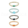 4Pcs 4 Color Handmade Evil Eye Lampwork Column Beaded Stretch Bracelets Set BJEW-JB08904-1
