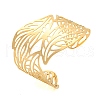 Ion Plating(IP) 304 Stainless Steel Hollow Open Cuff Bangles BJEW-S151-01G-07-1