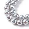 UV Plating Pearlized Glass Pearl Beads Strands GLAA-F128-01B-T12-3