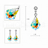 Teardrop Alloy with Glass Pendant Necklace & Stud Dangle Earring FS-WGCA95A-02-2