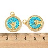 Brass Micro Pave Cubic Zirconia with Synthetic Opal Pendants KK-D096-05A-03-3