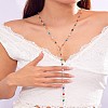 Alloy & Colorful Glass Y Long Necklaces for Women WG20D1A-10-1