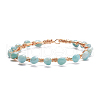 Natural Amazonite Braided Beaded Bracelet BJEW-JB07997-04-1