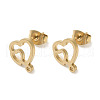 Ion Plating(IP) 304 Stainless Steel Stud Earring Findings STAS-I206-11G-1