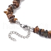 Natural Tiger Eye Chip Beaded Necklaces NJEW-JN04275-01-5