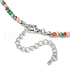 Faceted Rondelle Glass Beaded Necklace for Women NJEW-M208-01E-5