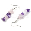 Natural Rose Quartz & Amethyst & Green Aventurine & Red Jasper & Citrine & Malachite Chip Dangle Earrings Set for Women EJEW-JE06246-6