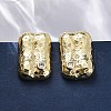 Rectangle Brass Micro Pave Cubic Zirconia Stud Earrings EJEW-R025-21G-1