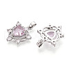 Brass Micro Pave Cubic Zirconia Pendants KK-N264-07P-2