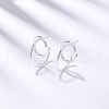 Minimalist S925 Sterling Silver C-Shaped Stud Earrings OO7633-1