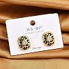Brass Micro Pave Clear Cubic Zirconia Stud Earrings EJEW-P301-06G-2