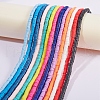 18 Strands 18 Colors Flat Round Handmade Polymer Clay Beads Strands CLAY-SZ0001-77-3