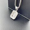 Elegant Punk Hip Hop Stainless Steel Rhinestone Pendant Necklaces XQ7277-2