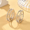 Rhodium Plated 925 Sterling Silver Ring Components FIND-Z078-01P-2