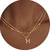 Alloy Initial Pendant Double Layer Necklaces for Women Men WG365C5-13-1