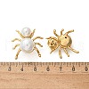 304 Stainless Steel & ABS Plastic Imitation Pearl Spider Stud Earrings EJEW-S253-20G-3