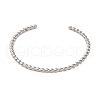 304 Stainless Steel Cuff Bangles for Women BJEW-D048-06P-1