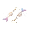 Mother's Day Jewellery Shell Pearl Dangle Earrings EJEW-TA00626-4