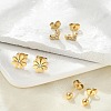 304 Stainless Steel Rhinestone Flower & Heart & Round Earring Sets EJEW-Z098-23G-2