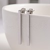 Rectangle 304 Stainless Steel Stud Earrings X-EJEW-O040-13P-1