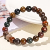 Natural Green Ocean Agate Round Stretch Bracelets for Women PW-WG91270-03-2