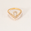 Exquisite Teardrop Brass Micro Pave Clear Cubic Zirconia Finger Rings for Women QR0298-1-2