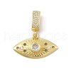 Brass Micro Pave Cubic Zirconia Pendants KK-U047-14G-1