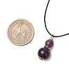 Natural Amethyst Gourd Pendant Necklaces NJEW-JN05246-05-3