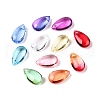 Gradient Color Baking Paint Transparent Glass Beads DGLA-N005-07-1