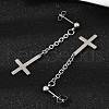201 Stainless Steel Dangle Stud Earrings EJEW-P314-01B-P-2